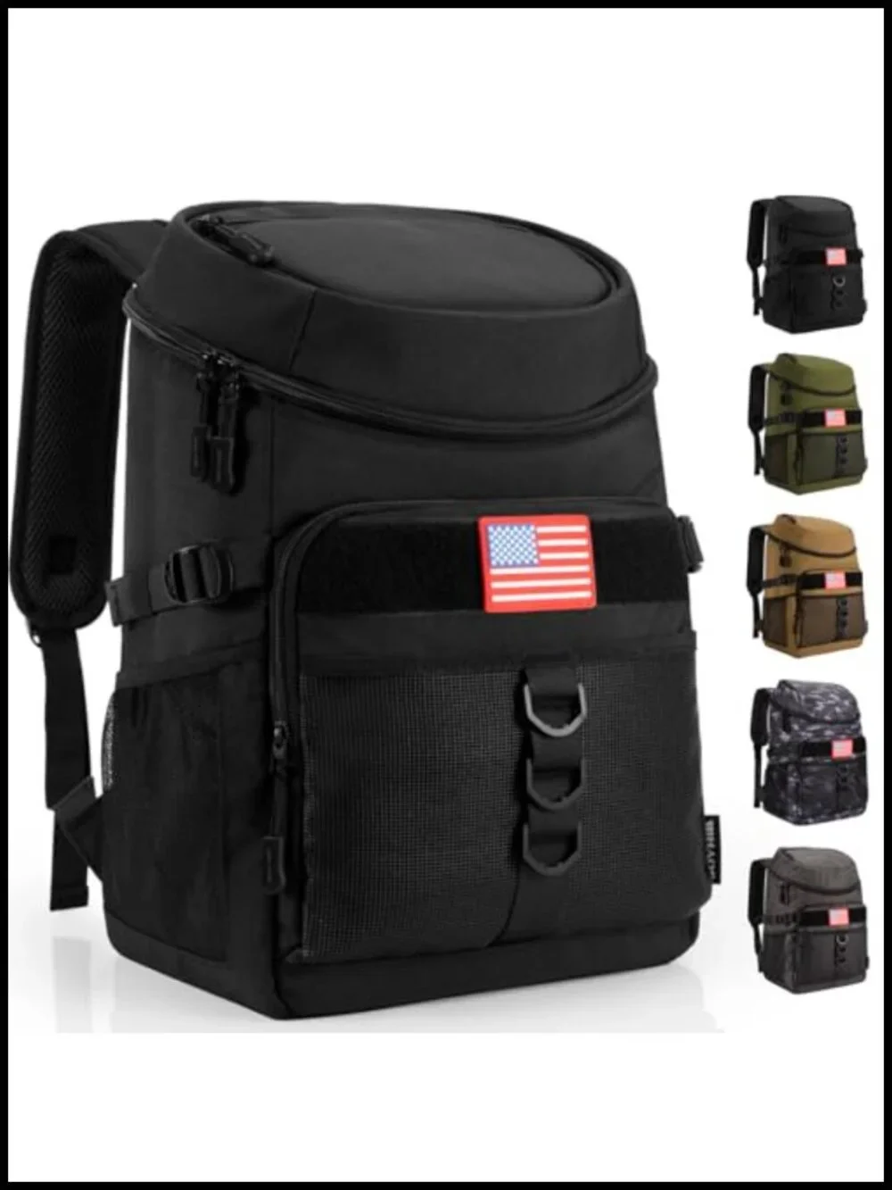 Insulated 25L Cooler Backpack, Large Capacity Leakproof Tactical for Camping